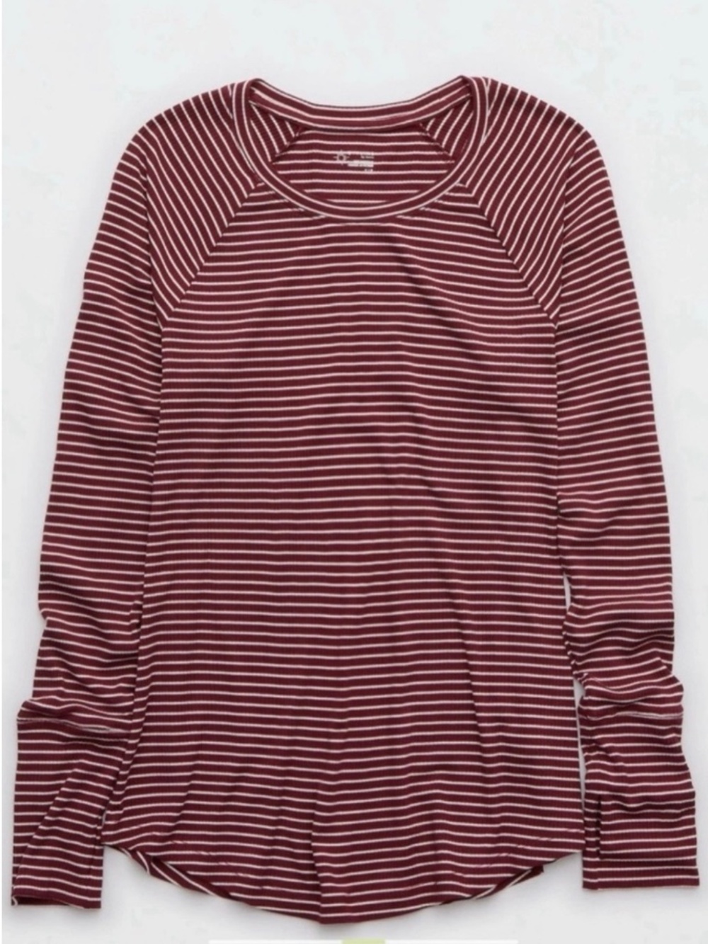 Aerie Ribbed Raglan Long Sleeve Shirt New NWT